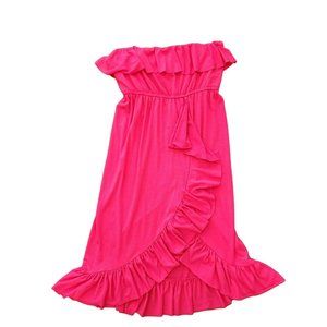 Bongo Strapless Pink ruffle Dress Size Large